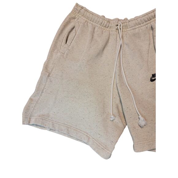 NIKE Speckled Fleece Men's Lounge Shorts Light Bone Size L Cozy Athleisure - Picture 2 of 7